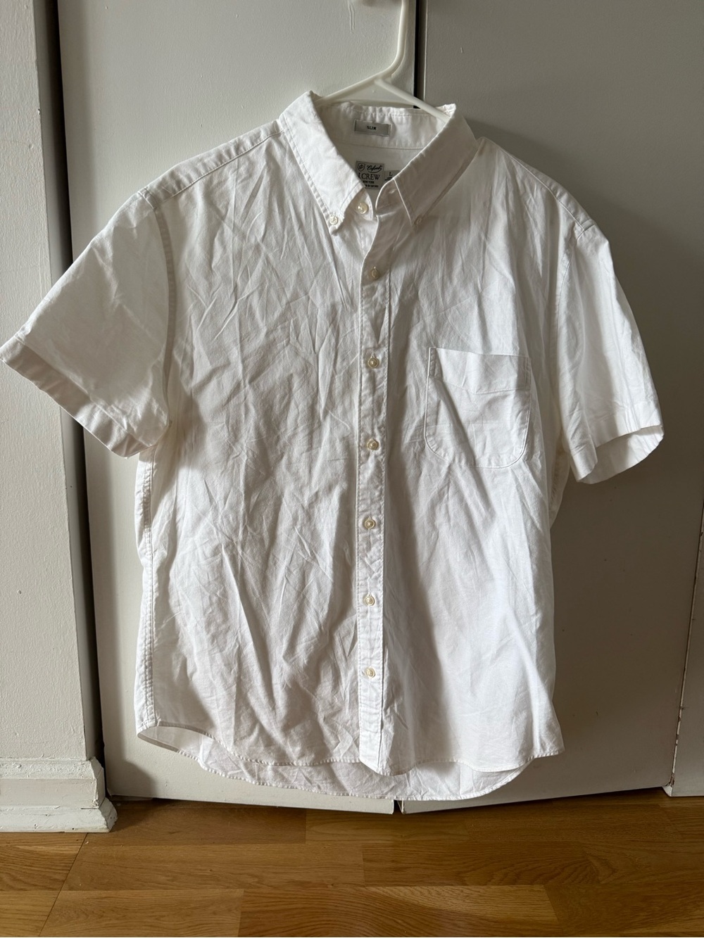 Mens J crew Button-Down Short Sleeve Shirt - White L